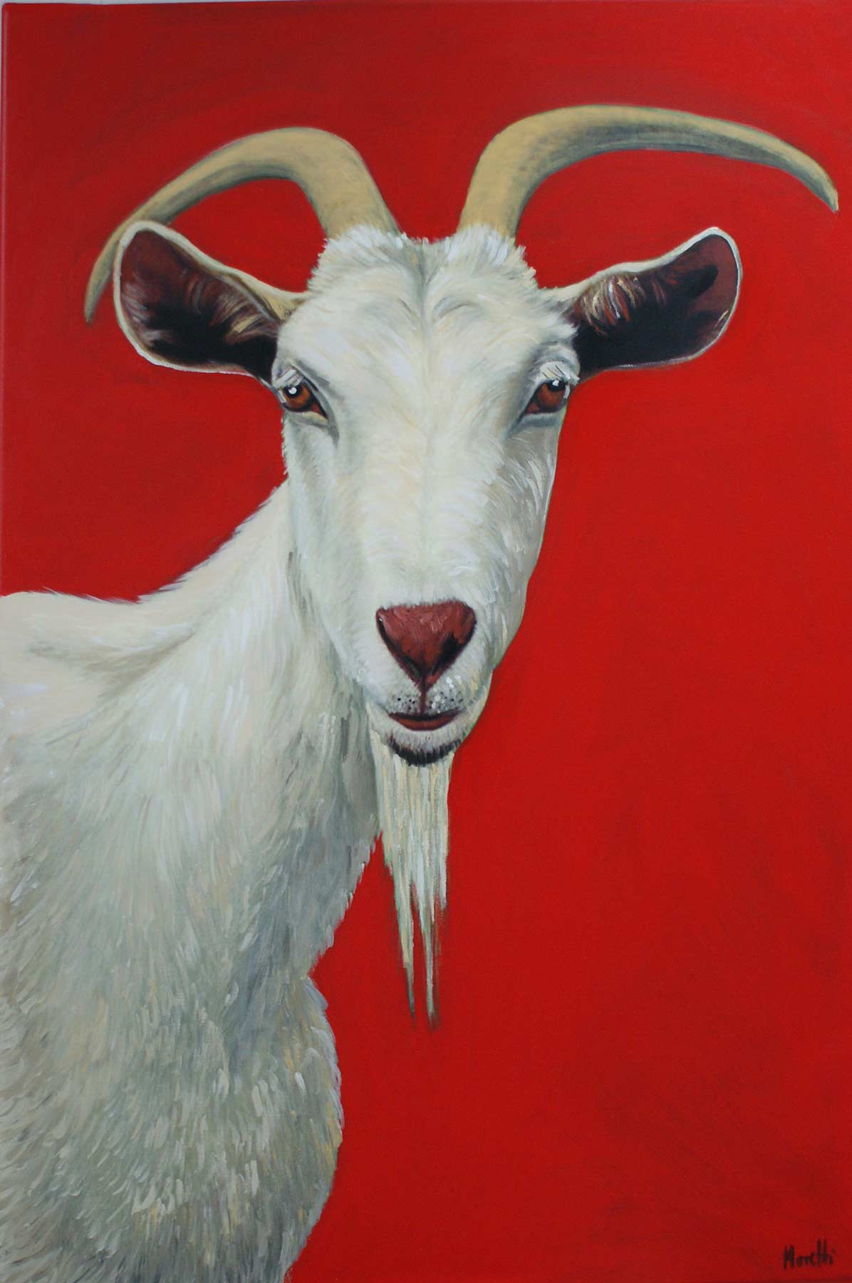 Animal paintings: Goat: 23 x 35 inches