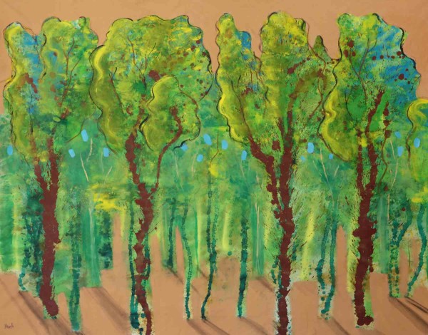 Öl Gemälde Landschaften: Grüne Bäume