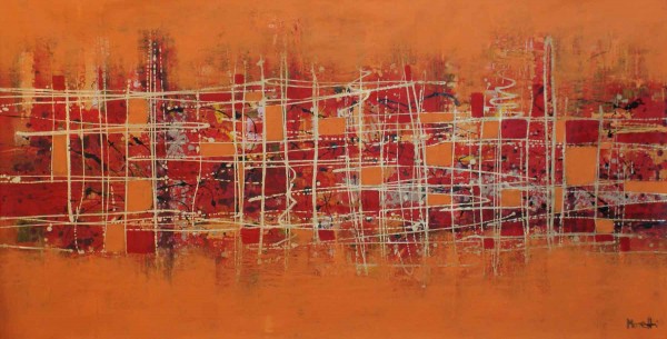 Abstrakte Gemälde: Orange de luxe